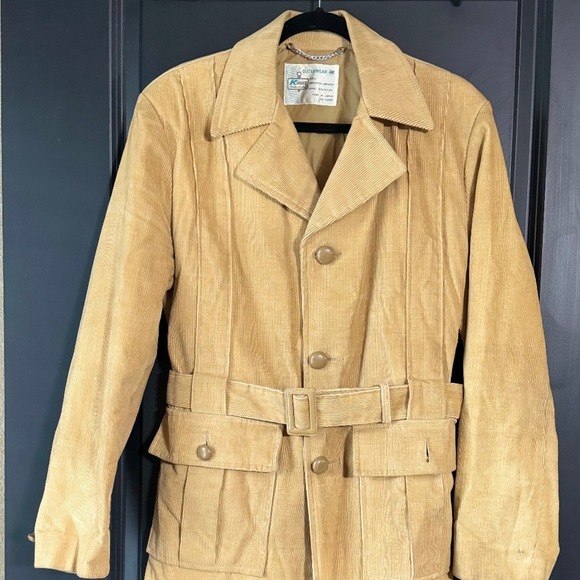 Other - Vintage K-Mart tan corduroy belted sport coat